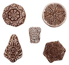 Set of 5 Piece New Mix Wooden Printing Blocks