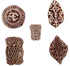 Set of 5 Piece New Mix Wooden Printing Blocks