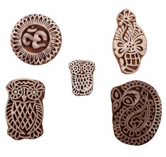 Set of 5 Piece New Mix Wooden Printing Blocks