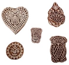 Set of 5 Piece New Mix Wooden Printing Blocks