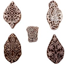 Set of 5 Piece New Mix Wooden Printing Blocks