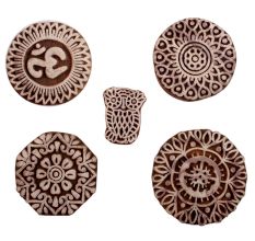 Set of 5 Piece New Mix Wooden Printing Blocks