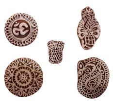 Set of 5 Piece New Mix Wooden Printing Blocks