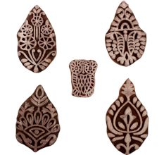 Set of 5 Piece New Mix Wooden Printing Blocks