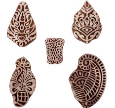 Set of 5 Piece New Mix Wooden Printing Blocks