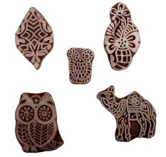 Set of 5 Piece New Mix Wooden Printing Blocks