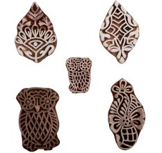 Set of 5 Piece New Mix Wooden Printing Blocks