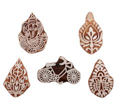 Set of 5 Piece New Mix Wooden Printing Blocks