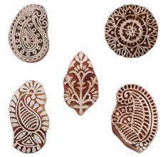Set of 5 Piece New Mix Wooden Printing Blocks