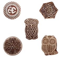 Set of 5 Piece New Mix Wooden Printing Blocks