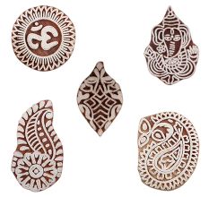 Set of 5 Piece New Mix Wooden Printing Blocks