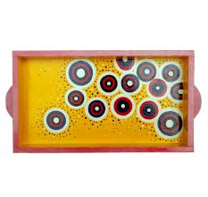Yellow Color Contemporary Design Handmade Painting Tray