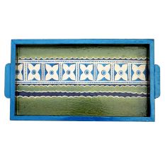 Green-Blue Color Contemporary Design Handmade Painting Tray