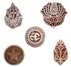 Set of 5 Piece New Mix Wooden Printing Blocks