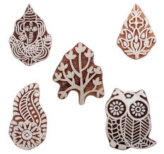 Set of 5 Piece New Mix Wooden Printing Blocks