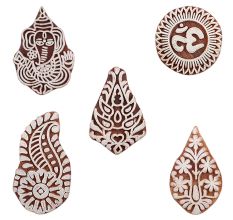 Set of 5 Piece New Mix Wooden Printing Blocks