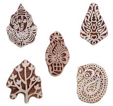 Set of 5 Piece New Mix Wooden Printing Blocks