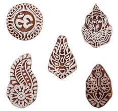 Set of 5 Piece New Mix Wooden Printing Blocks