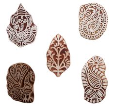 Set of 5 Piece New Mix Wooden Printing Blocks