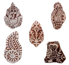 Set of 5 Piece New Mix Wooden Printing Blocks