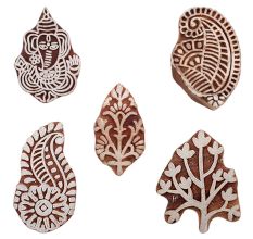 Set of 5 Piece New Mix Wooden Printing Blocks