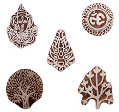 Set of 5 Piece New Mix Wooden Printing Blocks