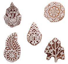 Set of 5 Piece New Mix Wooden Printing Blocks