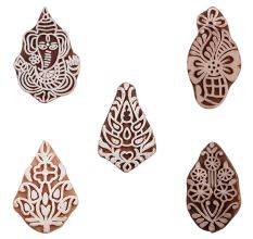 Set of 5 Piece New Mix Wooden Printing Blocks