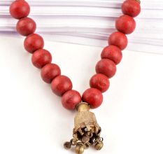 Red beads Necklace With brass Bead Necklace