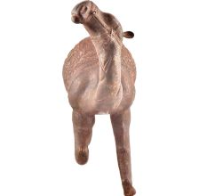 Copper Crouched Leather Camel Figurine
