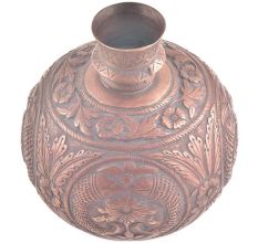 Vintage Copper Fish And Leaf Design Hookah Base