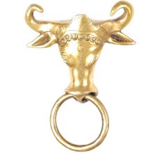 Vintage Brass Bull Towel Hanger