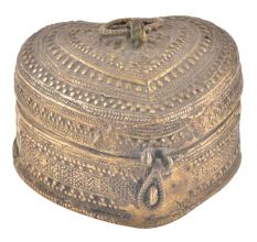 Vintage Brass Heart Shaped Trinket Box