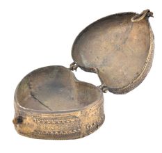 Vintage Brass Heart Shaped Trinket Box