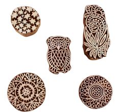Set of 5 Piece New Mix Wooden Printing Blocks