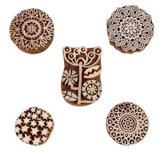 Set of 5 Piece New Mix Wooden Printing Blocks