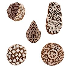 Set of 5 Piece New Mix Wooden Printing Blocks