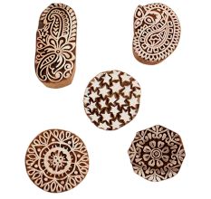 Set of 5 Piece New Mix Wooden Printing Blocks