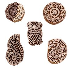 Set of 5 Piece New Mix Wooden Printing Blocks