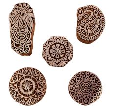 Set of 5 Piece New Mix Wooden Printing Blocks