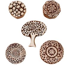 Set of 5 Piece New Mix Wooden Printing Blocks