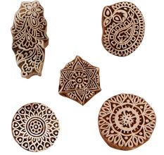 Set of 5 Piece New Mix Wooden Printing Blocks