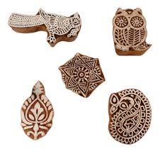 Set of 5 Piece New Mix Wooden Printing Blocks