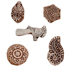 Set of 5 Piece New Mix Wooden Printing Blocks