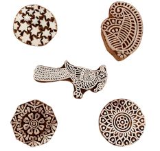 Set of 5 Piece New Mix Wooden Printing Blocks