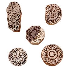 Set of 5 Piece New Mix Wooden Printing Blocks