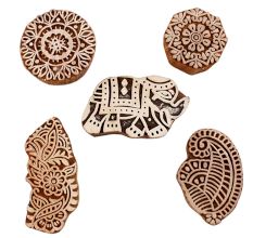 Set of 5 Piece New Mix Wooden Printing Blocks