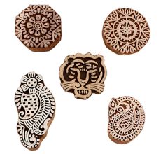 Set of 5 Piece New Mix Wooden Printing Blocks