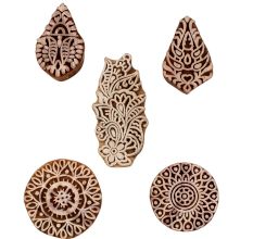 Set of 5 Piece New Mix Wooden Printing Blocks