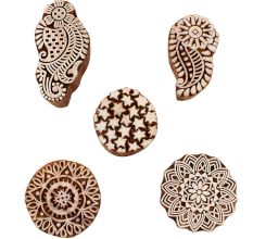 Set of 5 Piece New Mix Wooden Printing Blocks